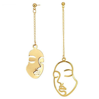 Abstract Face Drop Earrings