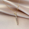 Elegant Marble Gold Bar Necklace