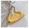 Yellow Dumpled Chain Bag