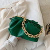 Green Dumpled Chain Bag