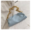 Blue Dumpled Chain Bag