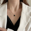 Gold/Silver Studded Necklace with Deep Black Pendant