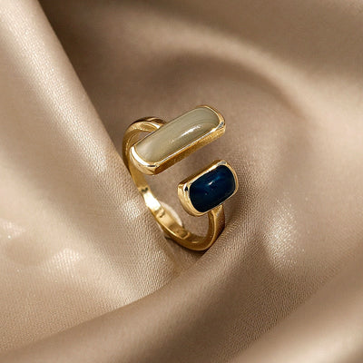 Art Deco Blue Enamel Ring