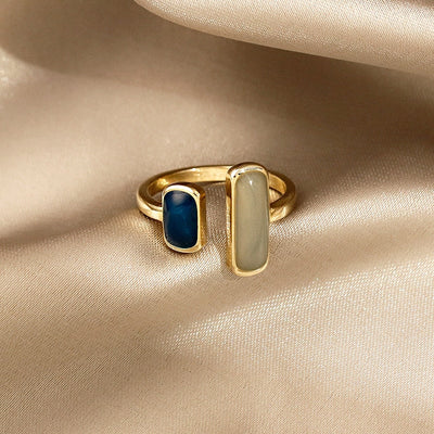 Art Deco Blue Enamel Ring