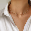 Pearl Studded Beads Choker Necklace