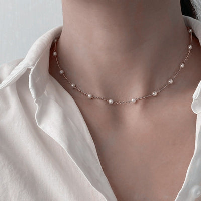 Pearl Studded Beads Choker Necklace