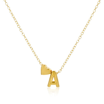 Golden Initial Bead Necklace