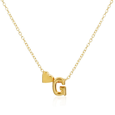 Golden Initial Bead Necklace