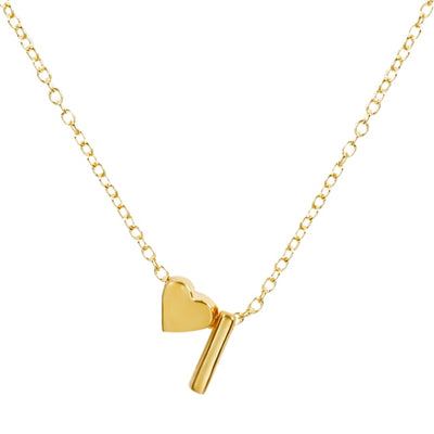 Golden Initial Bead Necklace