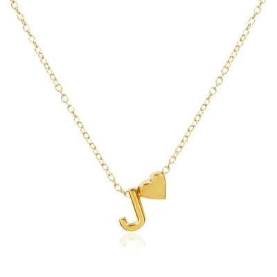 Golden Initial Bead Necklace