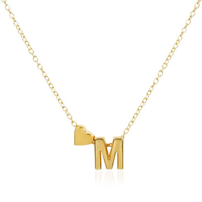 Golden Initial Bead Necklace