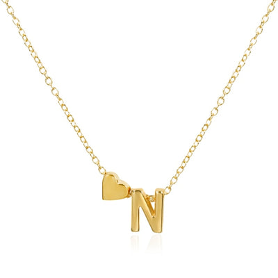 Golden Initial Bead Necklace