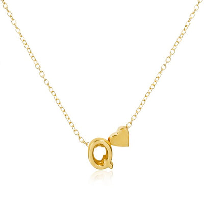 Golden Initial Bead Necklace