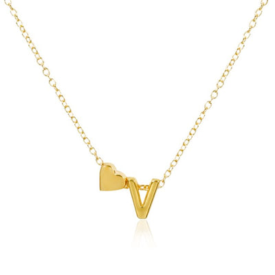 Golden Initial Bead Necklace