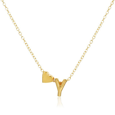 Golden Initial Bead Necklace