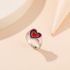 Double Heart Enamel Ring