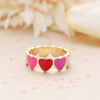 Enamel Heart Link Band