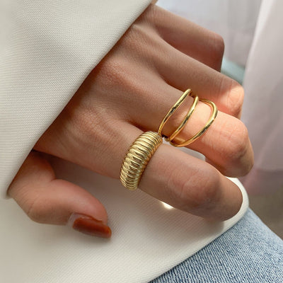 Gold Strips Ring