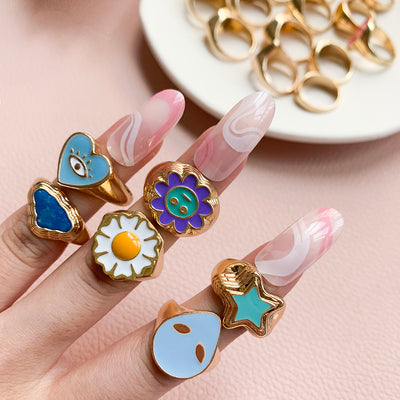 Enamel Flower Ring