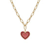 Double Heart Enamel Pendant