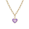 Double Heart Enamel Pendant