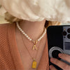 Pearl Choker Golden Initial