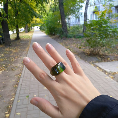 Arched Signet Resin Ring