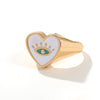 Enamel Evil Eye Heart Ring