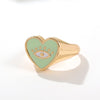 Enamel Evil Eye Heart Ring