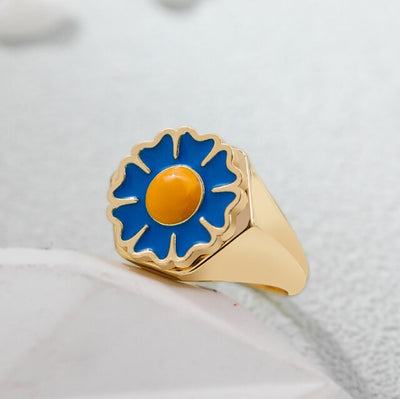 Enamel Flower Ring