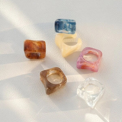 Irregular Block Resin Ring