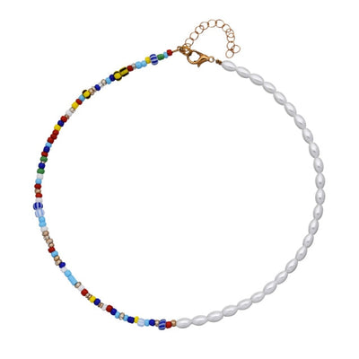 Half/Half Pearl Multi Bead Choker