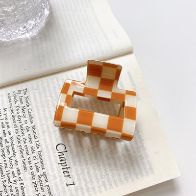 Small Checked Hair Clip