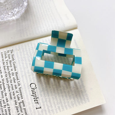 Small Checked Hair Clip